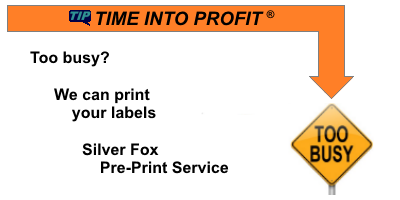 Silver Fox Pre-Printed Labels Service